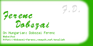 ferenc dobszai business card